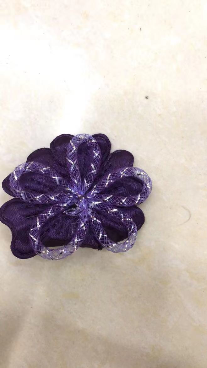 004 Purple Ribbon Diamond Small Flower Textile Accessories Diy details Picture