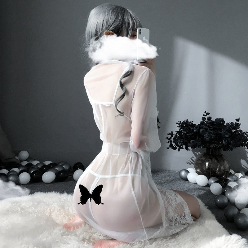 Spring And Autumn New Sexy Pajamas Women Summer Ice Silk Thin With Chest Pad Small Chest Lace Halter Nightdress Home Dress Women 43 Specification drawing