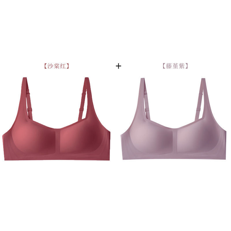 Cotton Underwear For High School Girls Korean Version No Underwire Ab Cup Bra Cover Small Thin Push-Up Anti-Sagging Summer 49