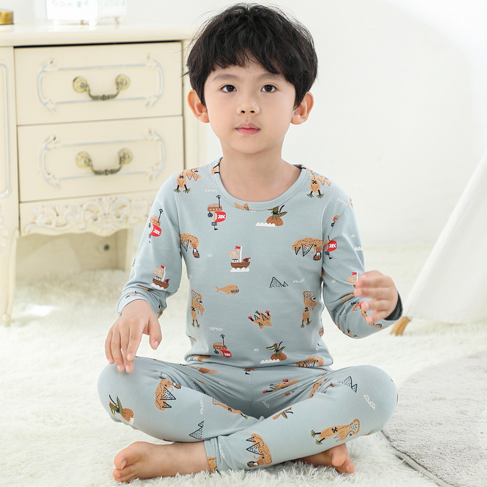 Children's Underwear Lycra Set 6031 Cotton Boys Long Johns Little Boys Pajamas Large Children's Cotton Sweater full figure