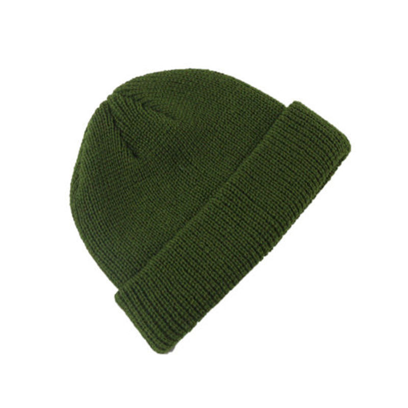 ins hat autumn-winter wool hat men's solid color knit hat women Korean version landlord Guapui hat Yuppie warm hat green thumbnail