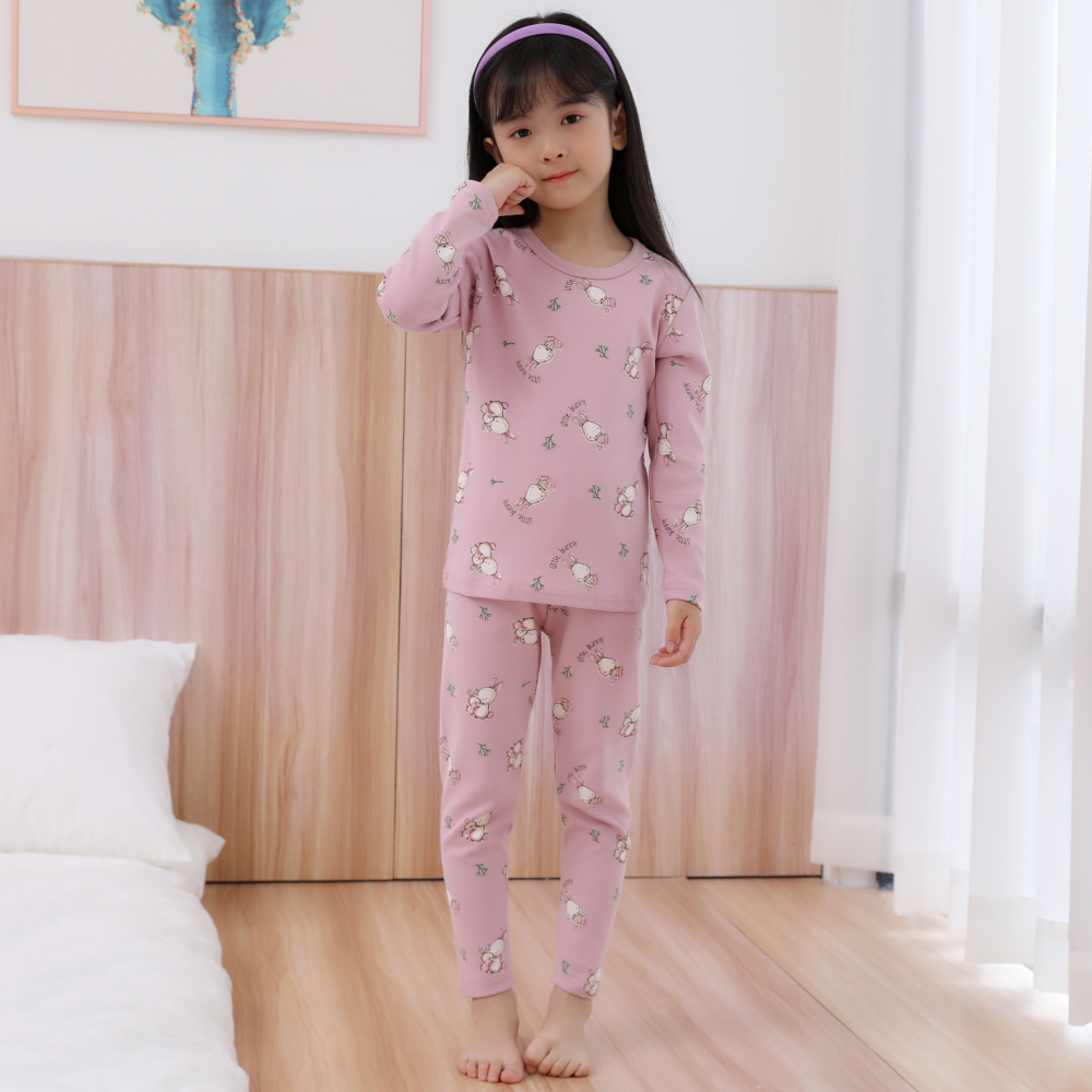 Padded Padded Padded Warm Underwear Set For Children 8067 Pure Cotton Long Johns For Boys And Girls Item Picture