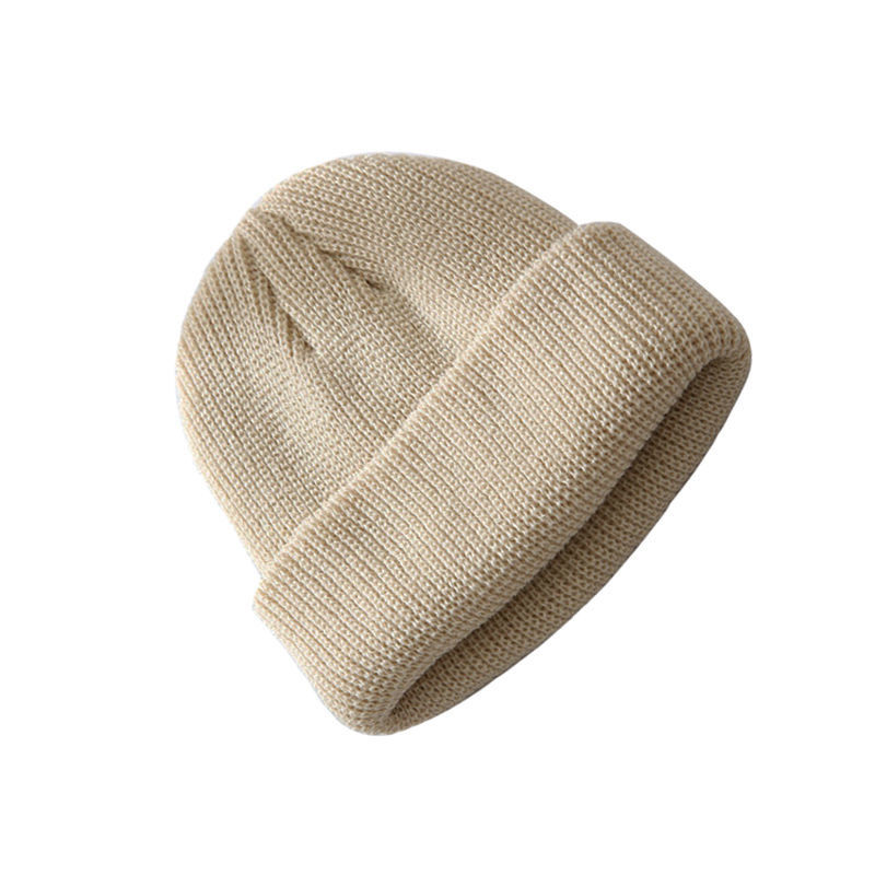 ins hat autumn/winter knitted hat male solid color female Korean version of landlord melon skin hat Yuppie warm hat off-white thumbnail