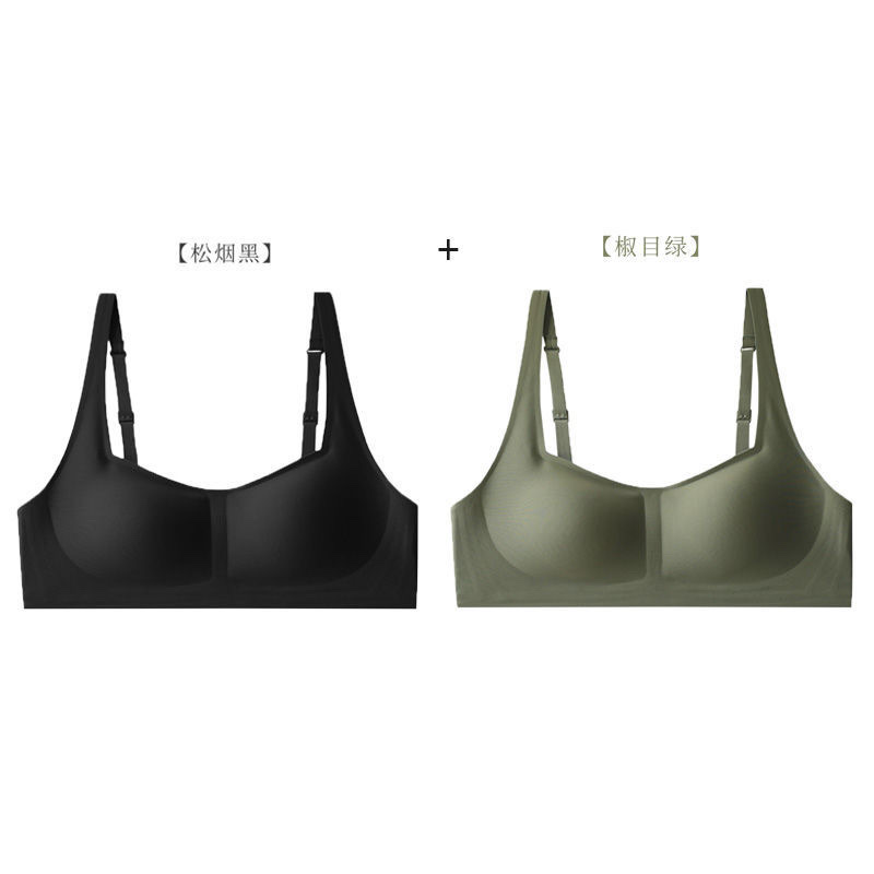 Cotton Underwear For High School Girls Korean Version No Underwire Ab Cup Bra Cover Small Thin Push-Up Anti-Sagging Summer 49 details Picture