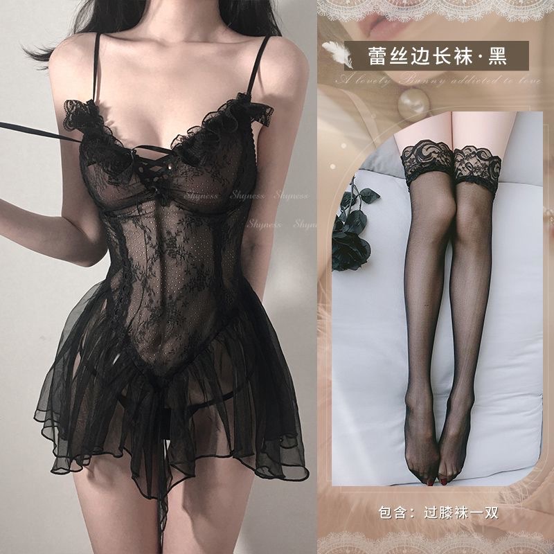 Spring And Autumn New Sexy Nightwear Women Summer Ice Silk Thin With Chest Pad Small Chest Lace Halter Nightdress Home Dress Women 34 details Picture