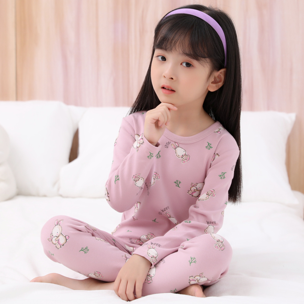 Padded Padded Padded Warm Underwear Set For Children 8067 Pure Cotton Long Johns For Boys And Girls details Picture