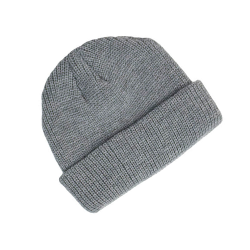 ins hat autumn-winter wool hat men's solid color knit hat women Korean version landlord Guapui hat Yuppie warm hat turban grey thumbnail