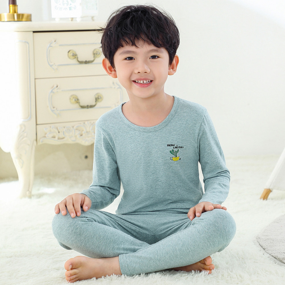 Children's Underwear Lycra Set 6036 Cotton Boys Long Johns Little Boys Pajamas Large Children's Cotton Sweater