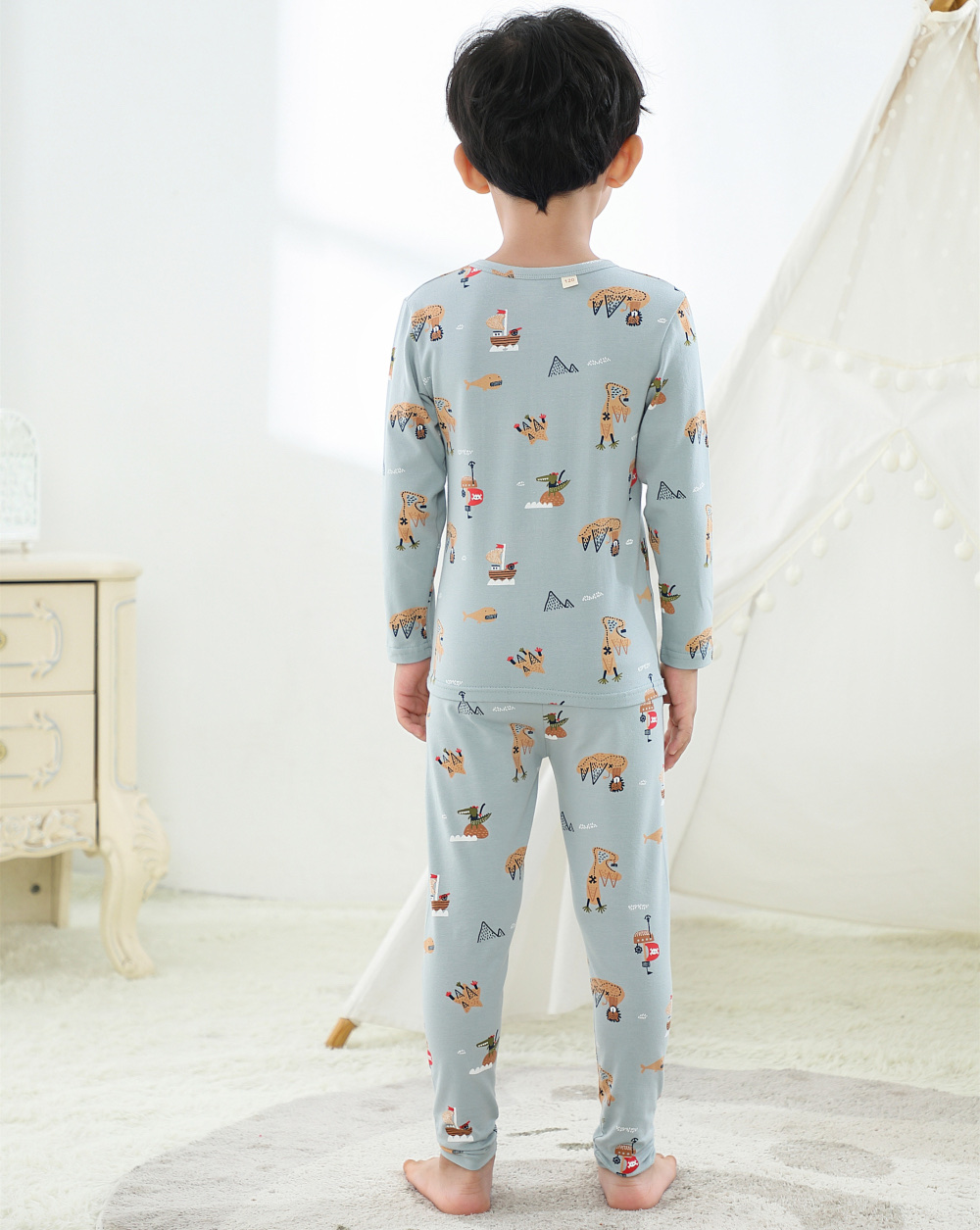 Children's Underwear Lycra Set 6031 Cotton Boys Long Johns Little Boys Pajamas Large Children's Cotton Sweater Item Picture