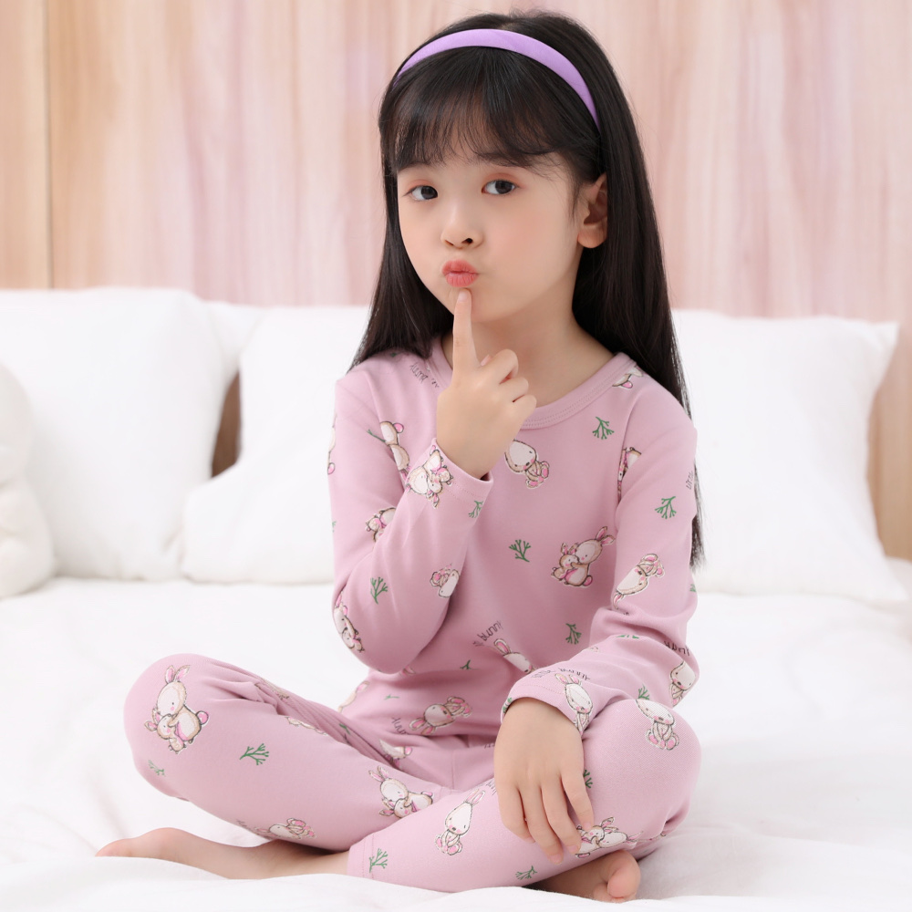 Padded Padded Padded Warm Underwear Set For Children 8067 Pure Cotton Long Johns For Boys And Girls