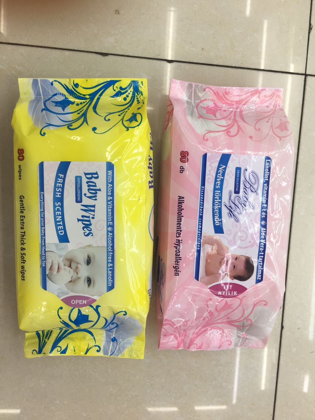 80 Flower Baby Skin Care Extractive Disposable Wipes Specification drawing