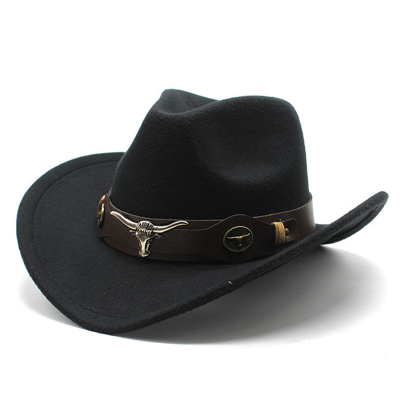 Western cowboy hat Metal cow hat black thumbnail