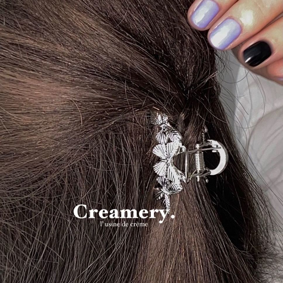 Korean Network With Super Fire Cold Wind Sweet Cool Sister Silver Butterfly Metal Small Hair Grab Small Mini Retro Grab Clip Female Specification drawing