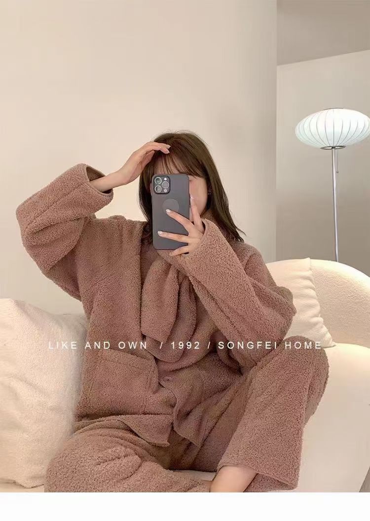 New Autumn And Winter Style With Fleece Thickening Warm Home Clothing Sex Underwear Sex Pajamas 3