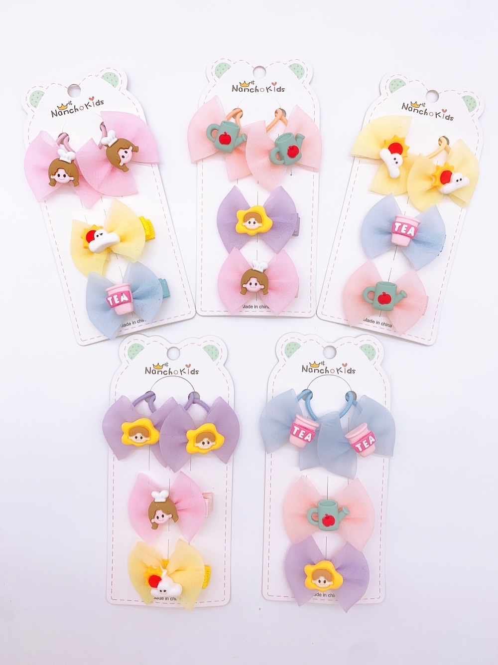 Little Princess Cute Yarn Set 4-Piece Hairpin Band Set