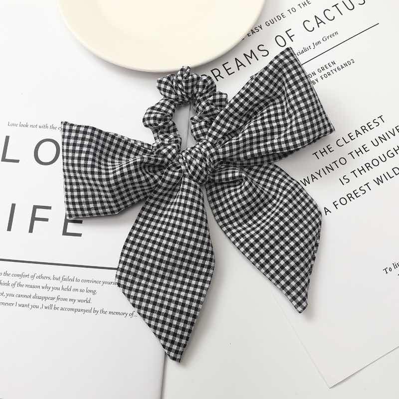 New Year's Bow Large Hair Band Cute Five Fu Hair Accessories Hair Rope Plus Label Head Circle Happiness, Peace And Health Five Fu In Place Item Picture