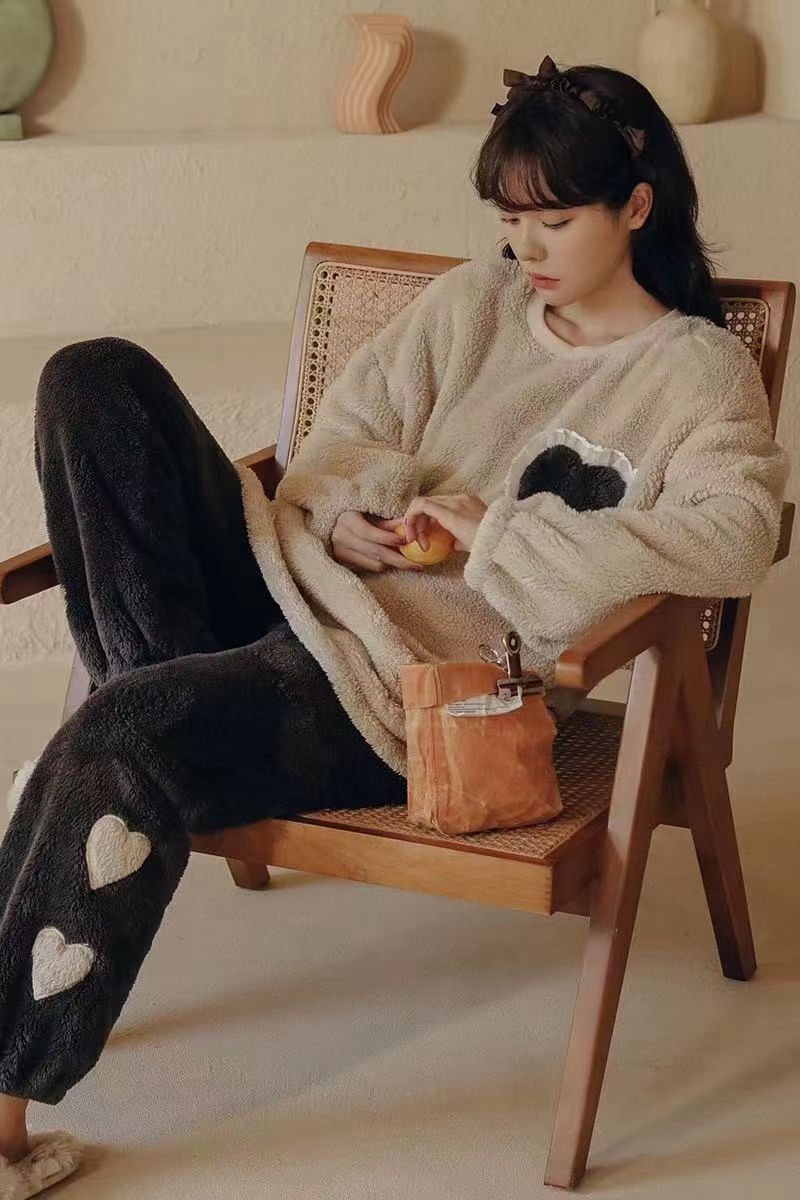 New Autumn And Winter Style With Fleece Thickening Warm Home Clothing Sexy Underwear Sexy Pajamas 8