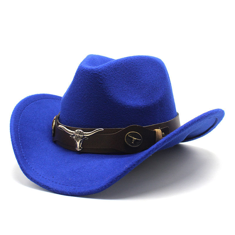 Western cowboy hat Metal cow hat dark blue thumbnail