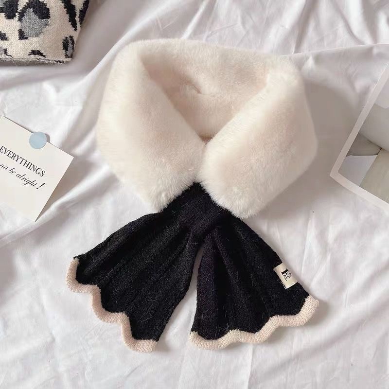 Korean Fur Scarf Women's Winter Imitation Fur Mermaid Knitted Fur Collar Scarf Item Picture