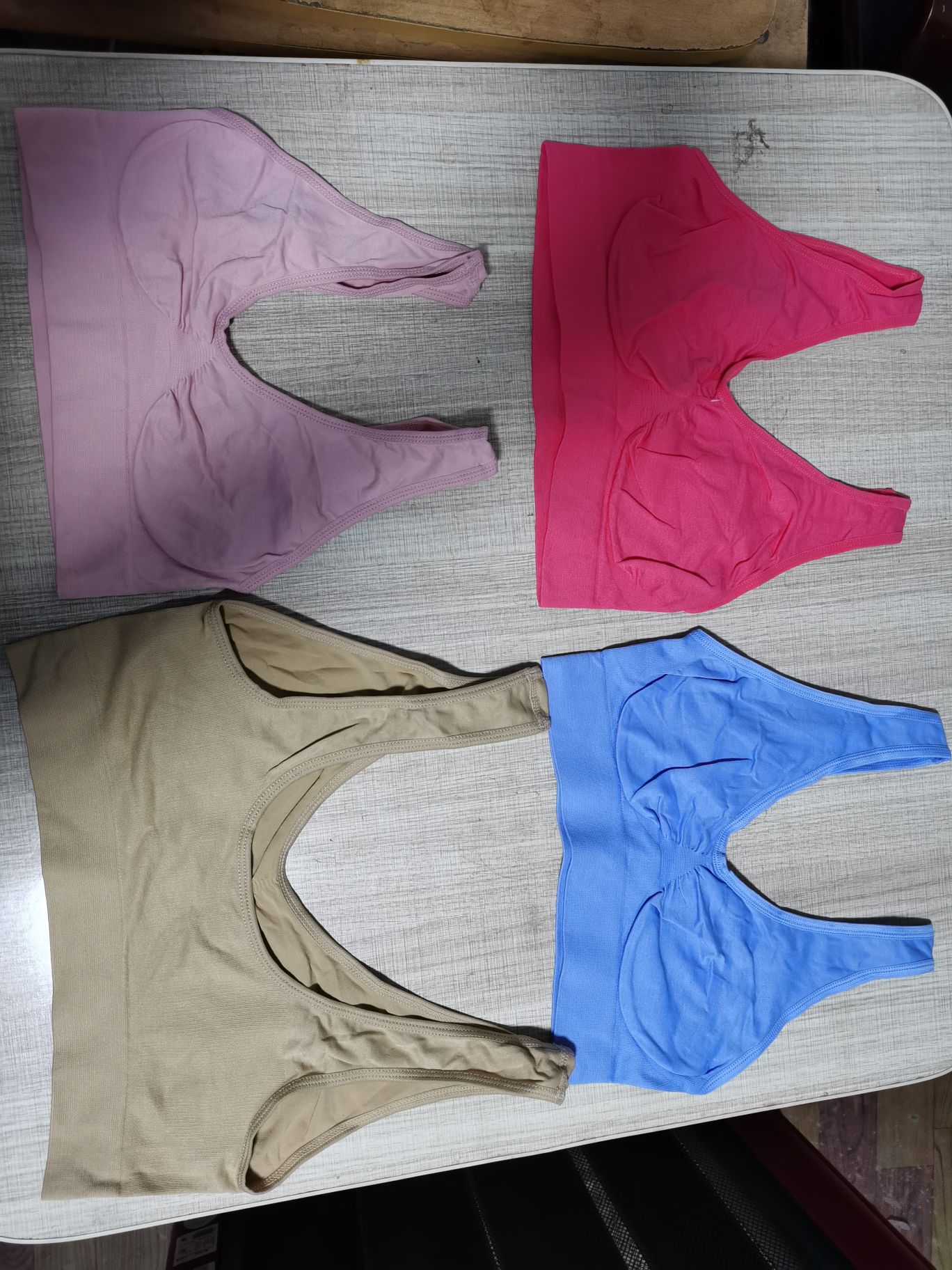 Seamless Nylon Sports Bra Single-Layer Bra Foreign Trade Bra Specification drawing