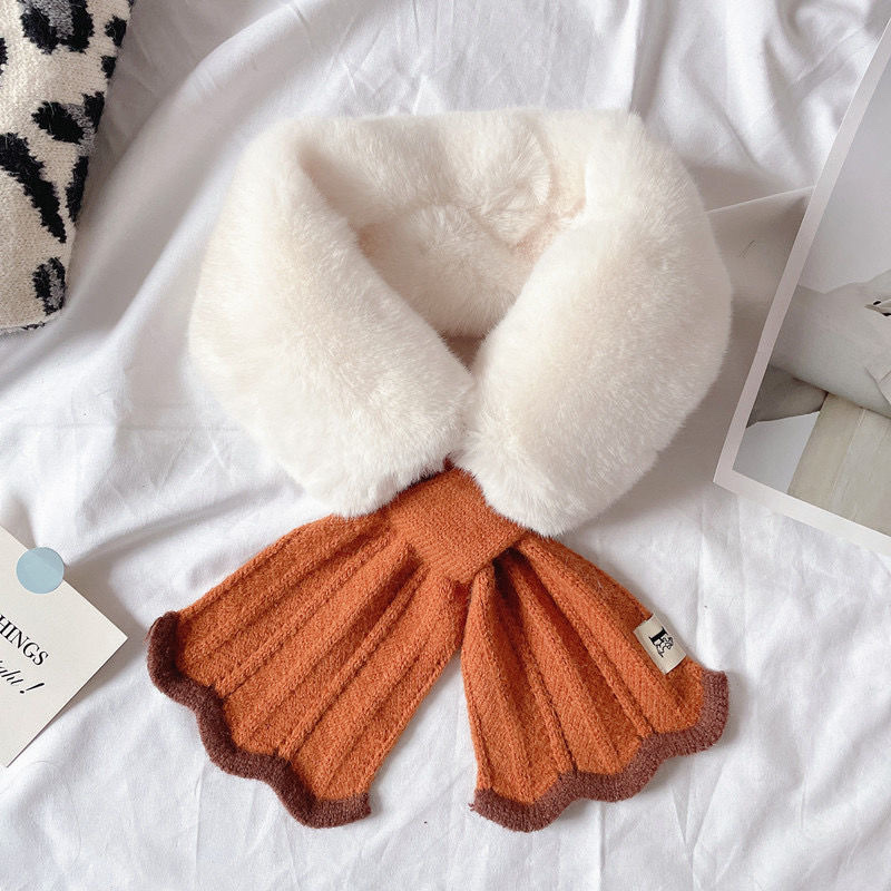 Korean Fur Scarf Women's Winter Imitation Fur Mermaid Knitted Fur Collar Scarf