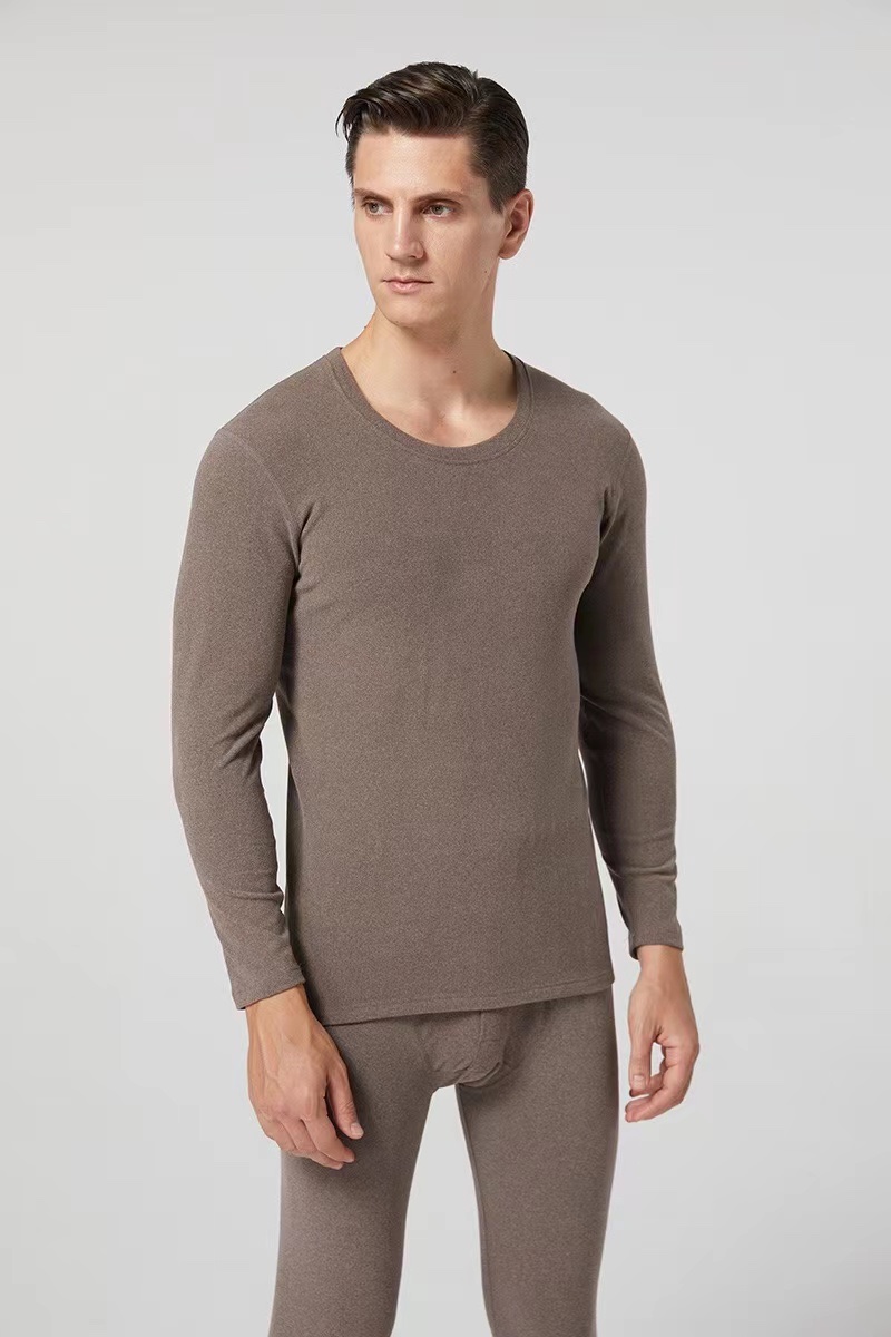 Men's Fleece Warm Underwear Set Young Long Johns Boys Warm Top De Fleece Warm Pants Bottoms details Picture