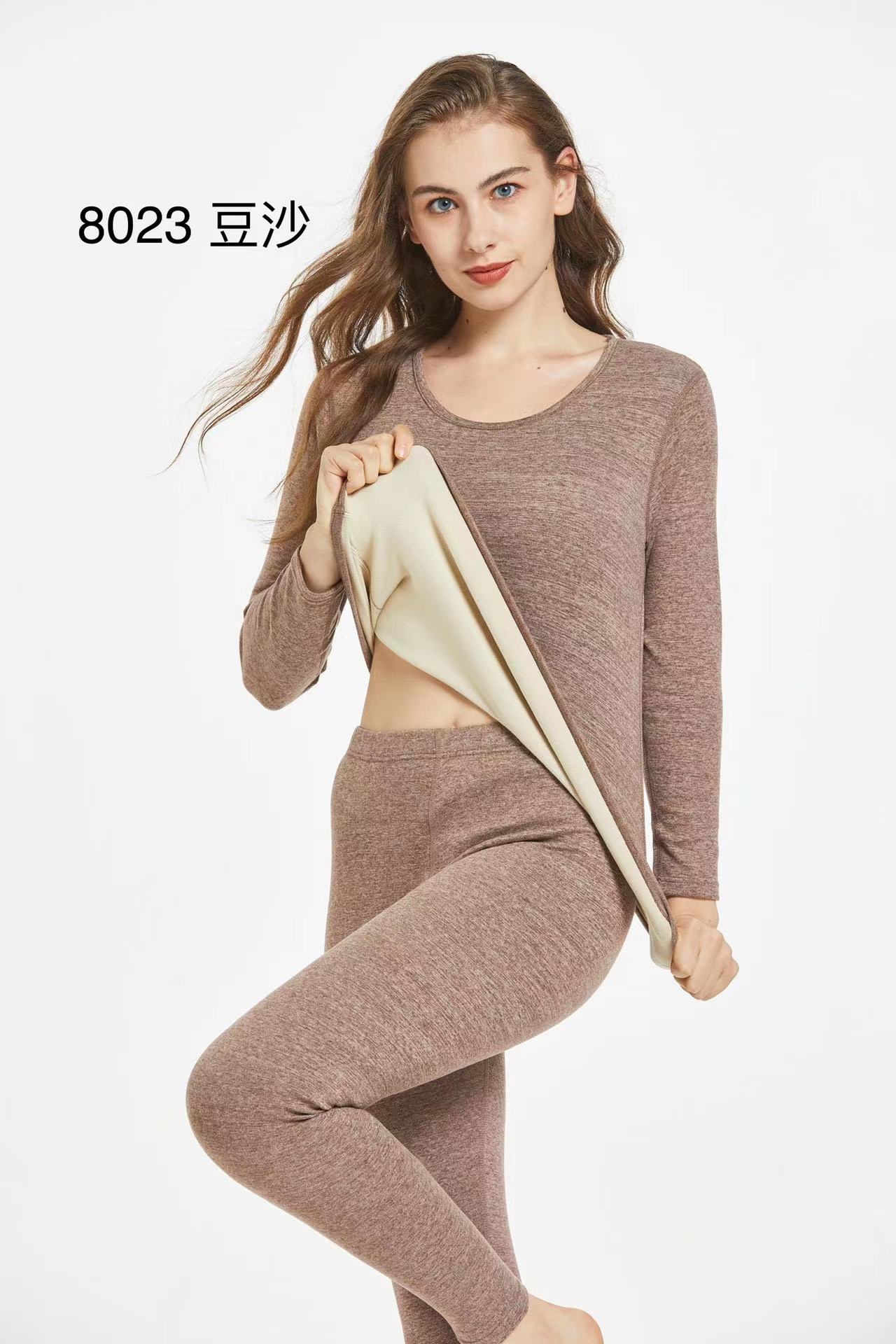 Fleece Warm Underwear Set Youth Long Johns Warm Top De Fleece Warm Pants Bottoms details Picture