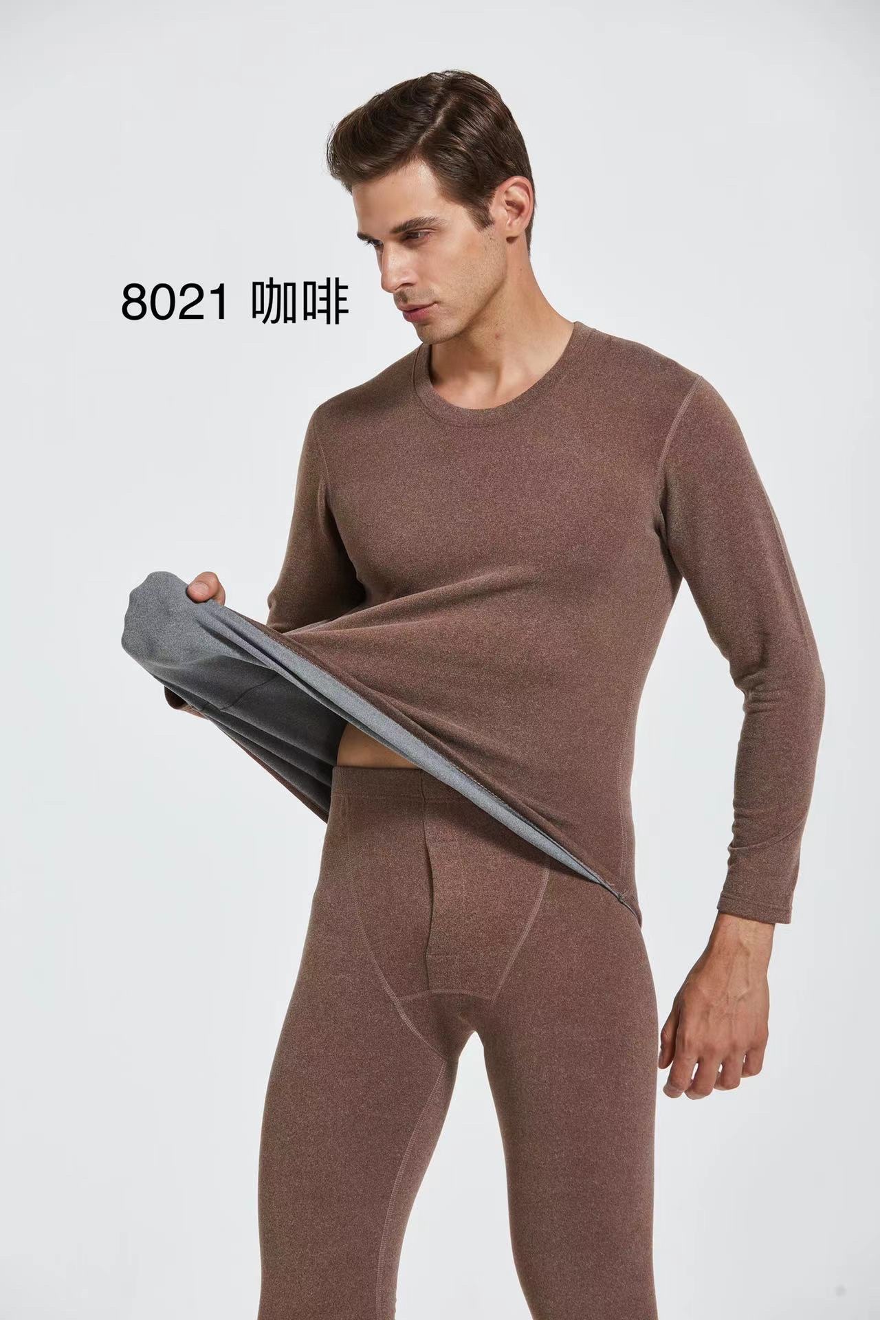 Men's Fleece Warm Underwear Set Young Long Johns Boys Warm Top De Fleece Warm Pants Bottoms