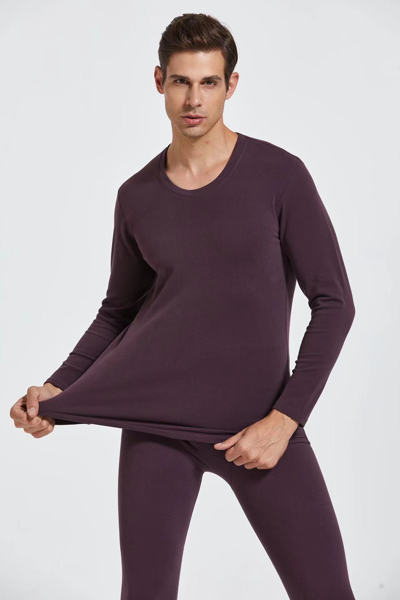 Men's Fleece Warm Underwear Set Young Long Johns Boys Warm Top De Fleece Warm Pants Bottoms details Picture