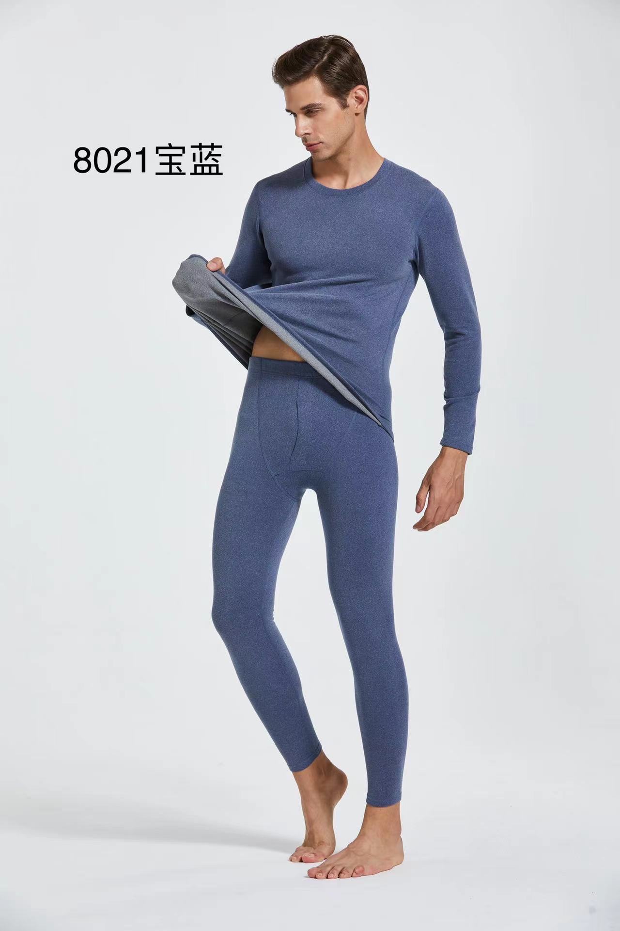 Men's Fleece Warm Underwear Set Young Long Johns Boys Warm Top De Fleece Warm Pants Bottoms details Picture