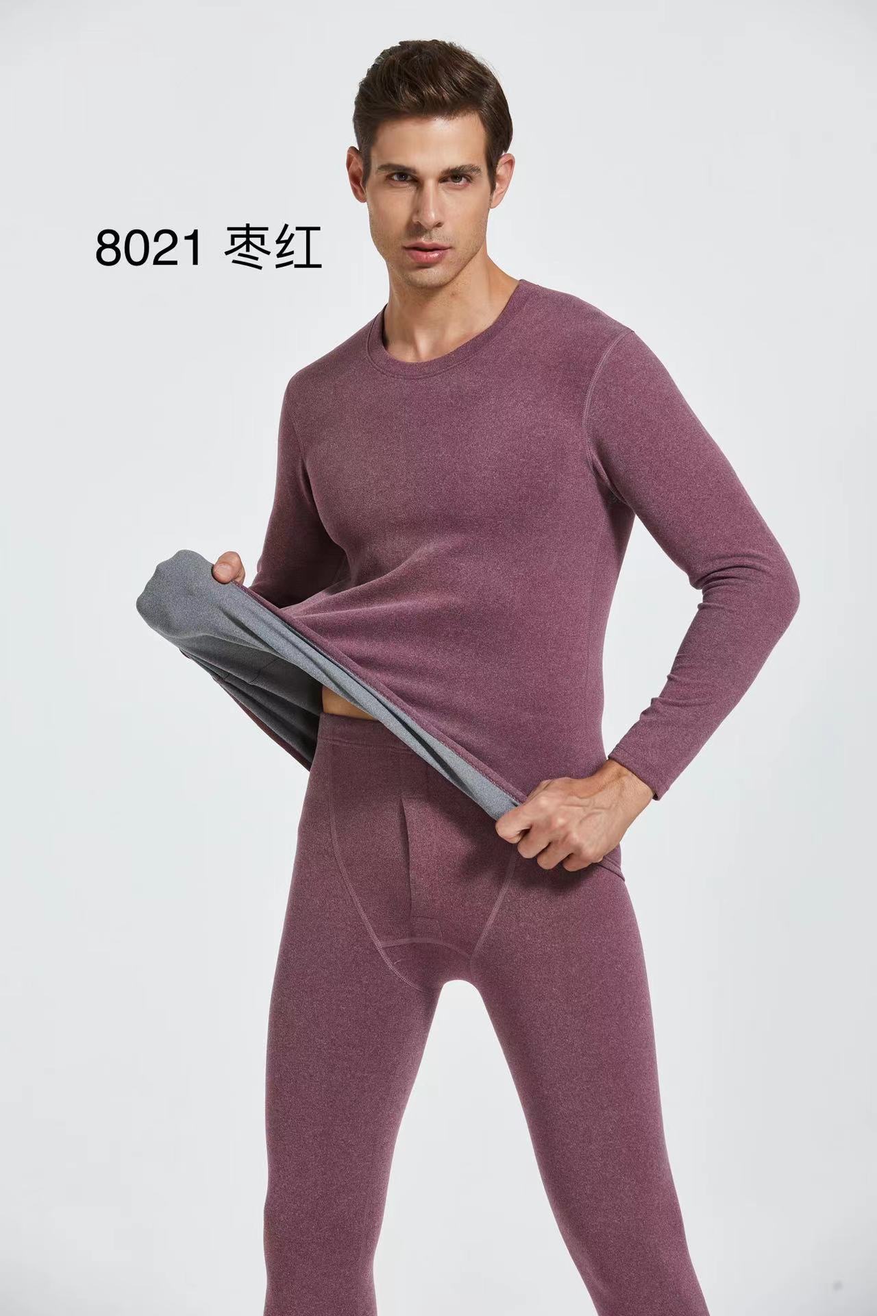 Men's Fleece Warm Underwear Set Young Long Johns Boys Warm Top De Fleece Warm Pants Bottoms details Picture