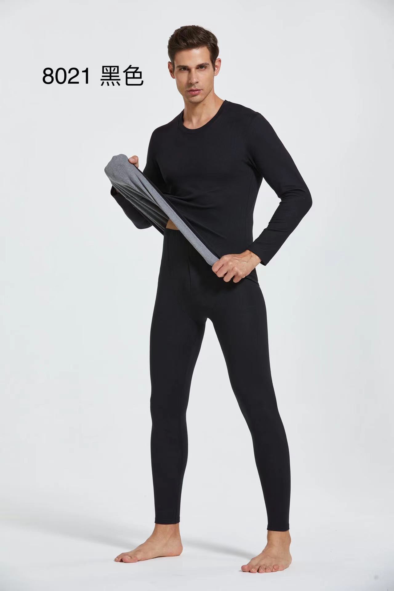 Men's Fleece Warm Underwear Set Young Long Johns Boys Warm Top De Fleece Warm Pants Bottoms