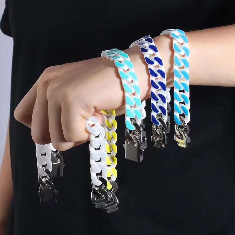 Personality Simple Explosive Recommended Accessories Stainless Steel Cast Ceramic Bracelet Item Picture