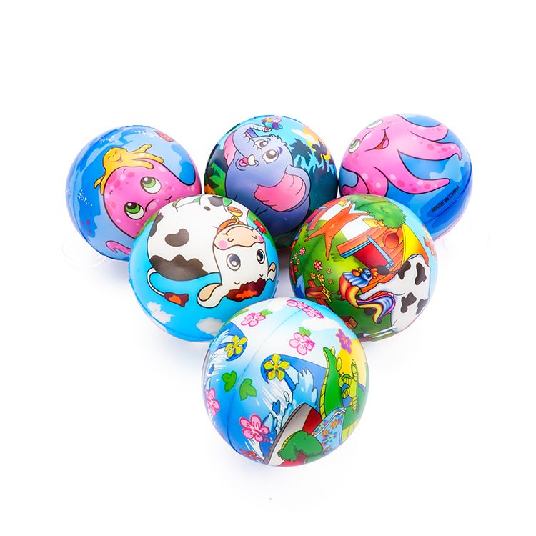 PU海绵球-12cm 动物，颜色鲜艳，全环保，PU海绵球