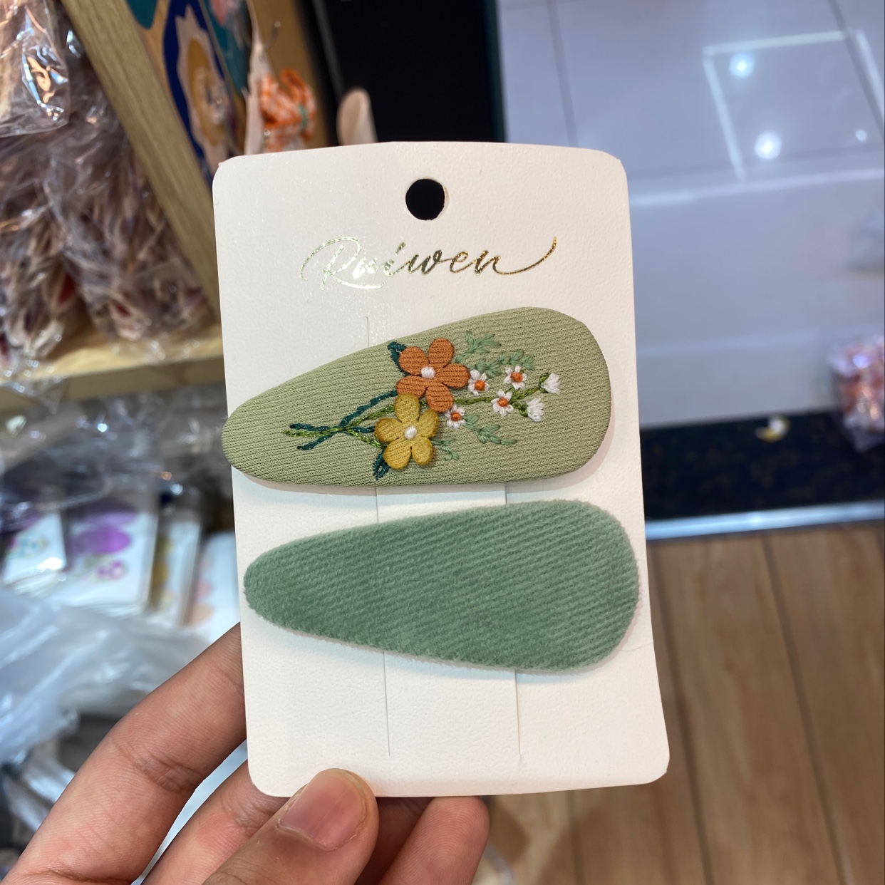 Girls And Children Hairpin Green Specification drawing