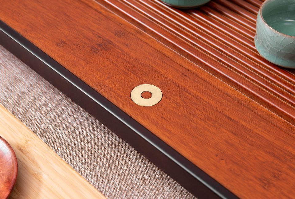Floating Moon Heavy Bamboo Tea Tray Home Office Tea Tray Side Discharge Water Simple Everything Atmosphere Specification drawing