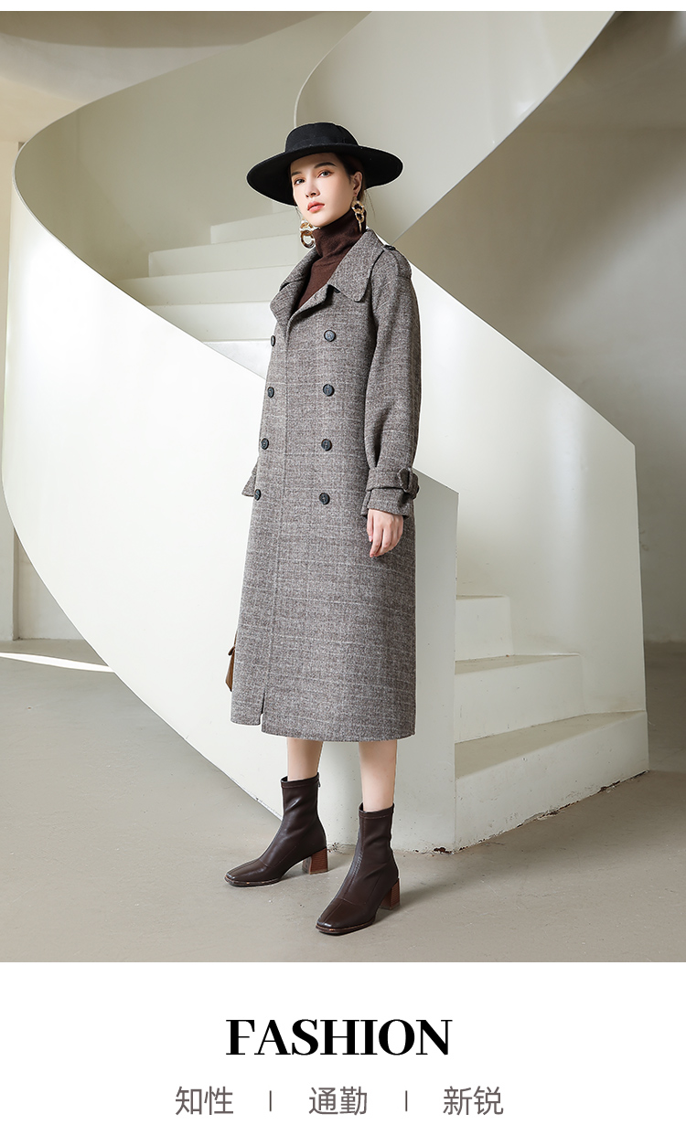 Jimiseo Double-Sided Cashmere Coat Women's High-End Small Double-Sided Lace-Up Short 2021 New Wool Item Picture
