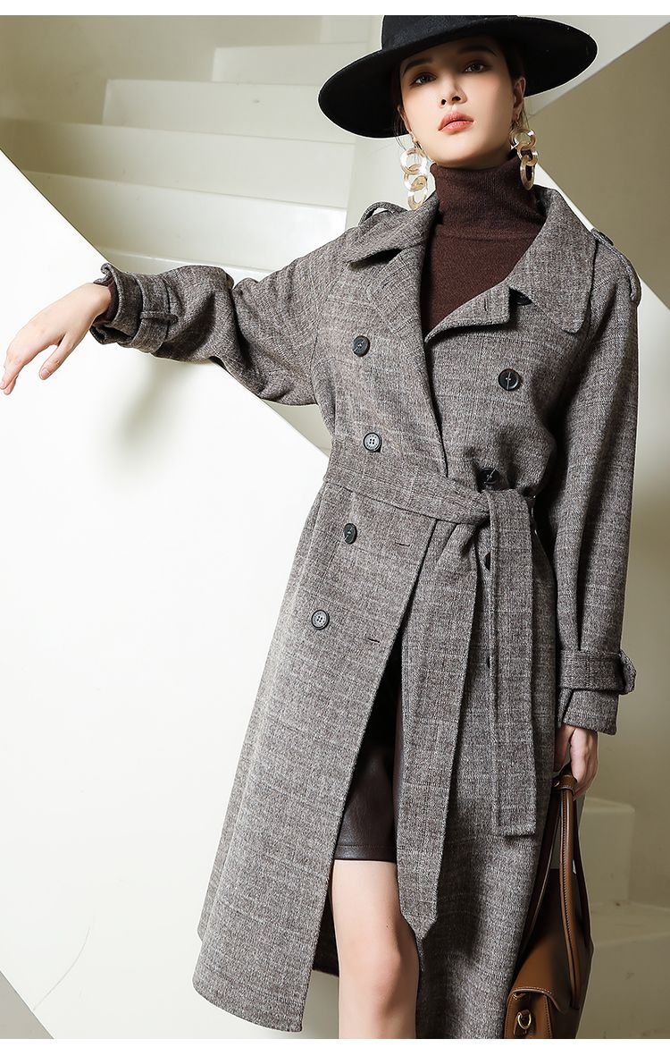 Jimiseo Double-Sided Cashmere Coat Women's High-End Small Double-Sided Lace-Up Short 2021 New Wool details Picture