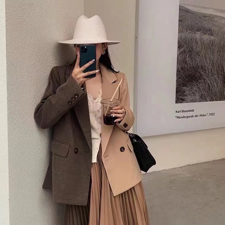 Autumn And Winter New Korean Version Slimming Long Sleeve Long Trench Coat Dress Coat Women's 6 details Picture