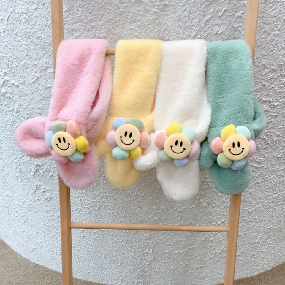 Children's Scarf Imitation Wrase Rabbit Hair Korean Version Of Baby Boys And Girls Plush Neck Autumn Winter Thick Warm Infants