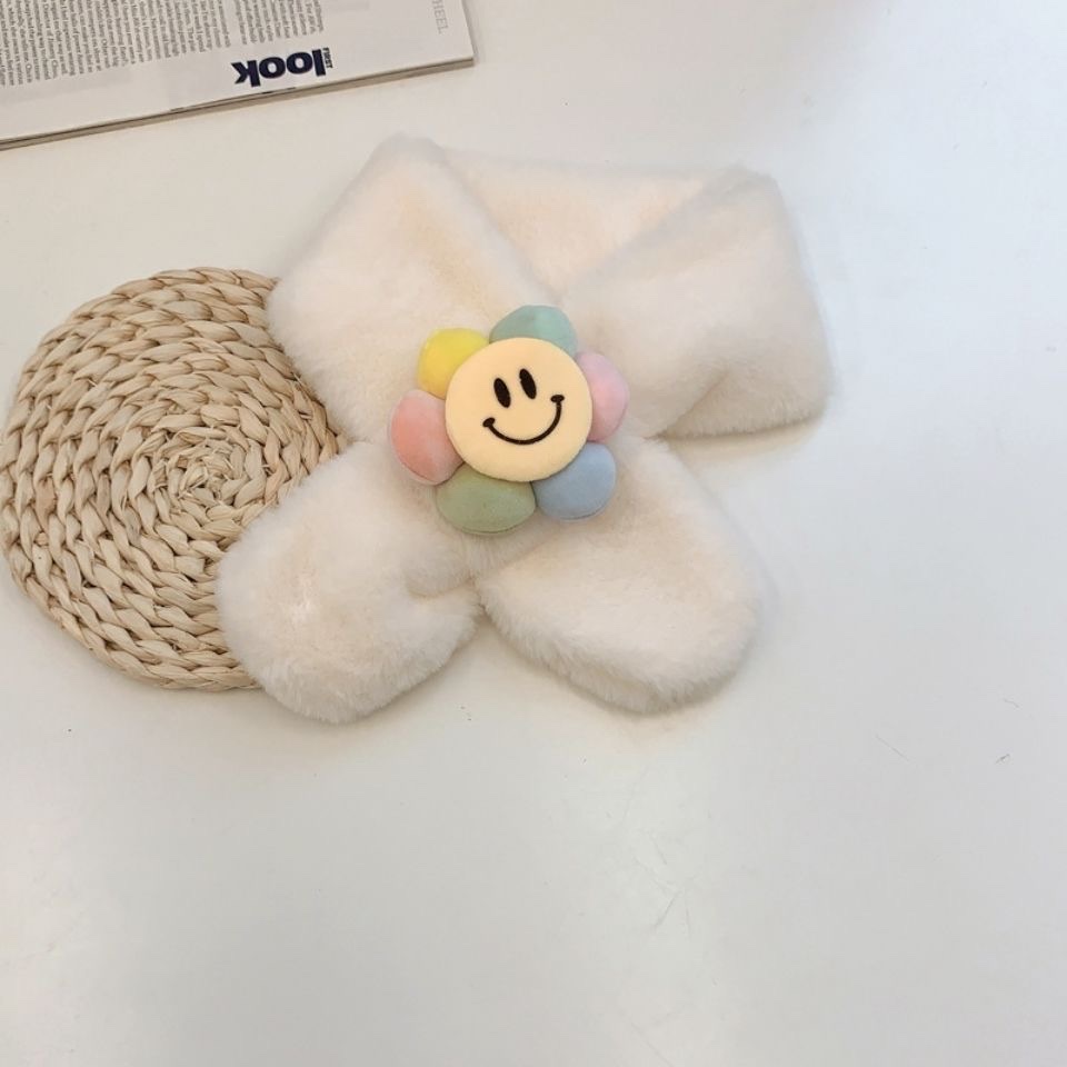 Children's Scarf Imitation Wrase Rabbit Hair Korean Version Of Baby Boys And Girls Plush Neck Autumn Winter Thick Warm Infants Application Scenario
