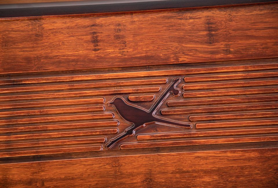 Bird Sound Heavy Bamboo Tea Tray Simple Atmosphere Easy To Clean Side Row All The Tea Tray 62*23.5*3.5Cm details Picture