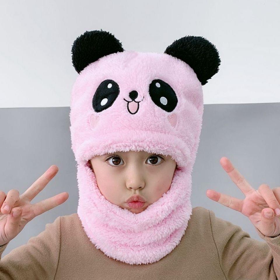 Children's Hats For Girls And Boys Autumn And Winter Hats And Necklaces For Cute Thick Warm Baby Face And Ear Protective Hats Item Picture