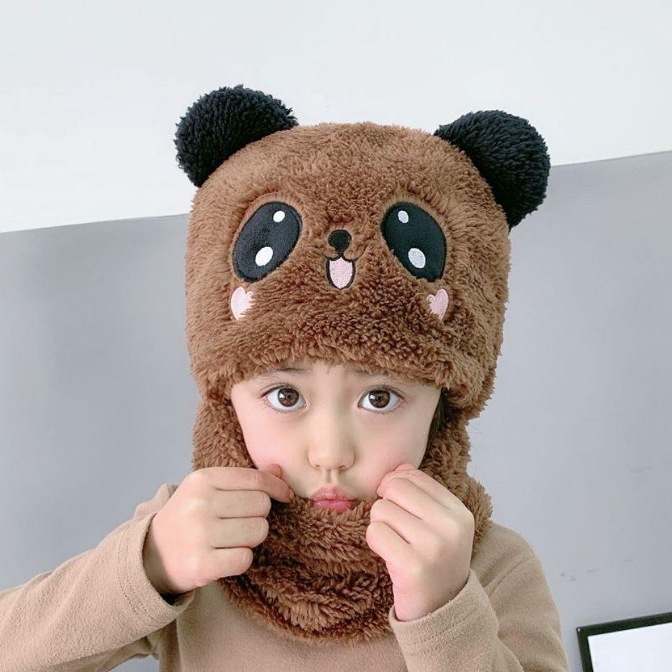 Children's Hats For Girls And Boys Autumn And Winter Hats And Necklaces For Cute Thick Warm Baby Face And Ear Protective Hats details Picture