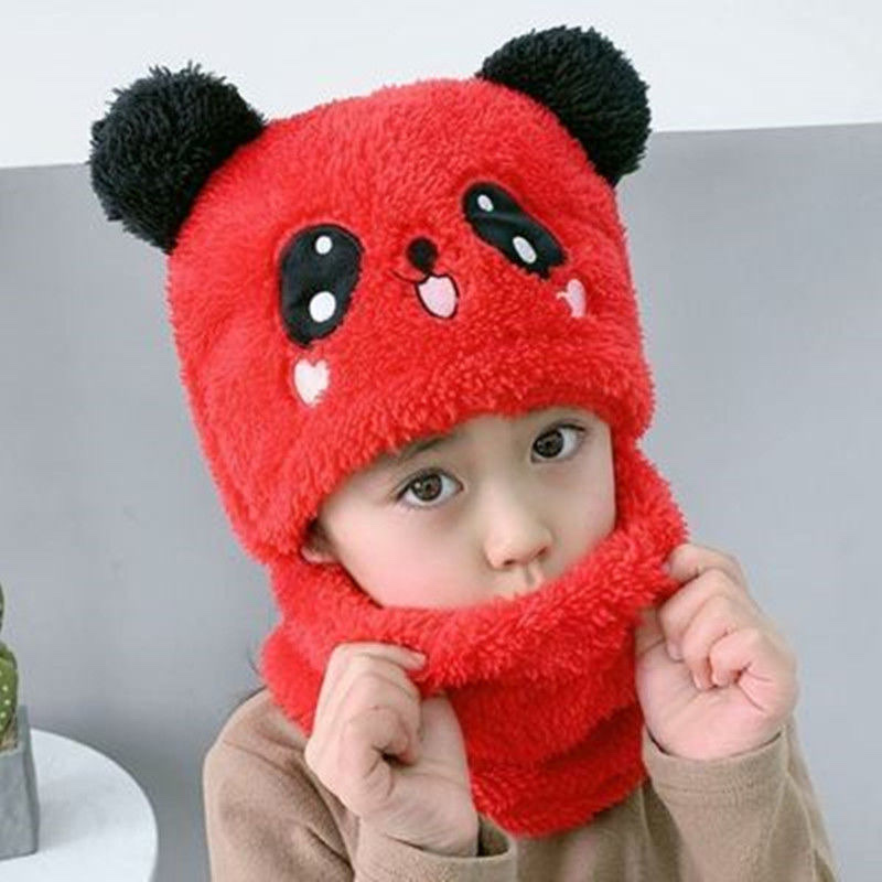 Children's Hats For Girls And Boys Autumn And Winter Hats And Necklaces For Cute Thick Warm Baby Face And Ear Protective Hats
