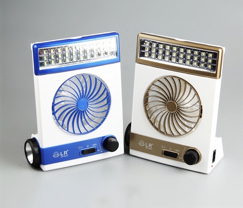 Multifunctional solar charging fan Outdoor portable desktop led camping light fan