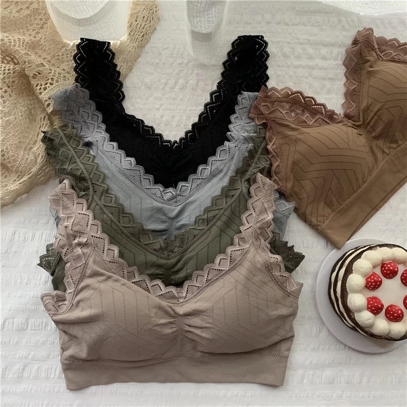 Top Top No Underwire Underwear Lace Sexy Small Breasts Thickened Beautiful Back Halter With A Sports Bra Cover Application Scenario