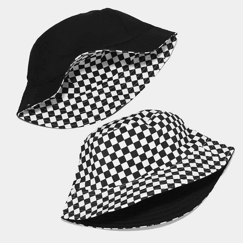 Checkerboard Hat, Digital Print, Cloth Hat Item Picture