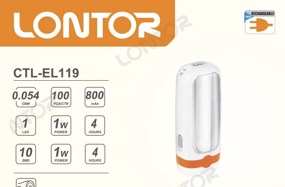 Rechargeable mini LED emergency light with torch function LONTOR