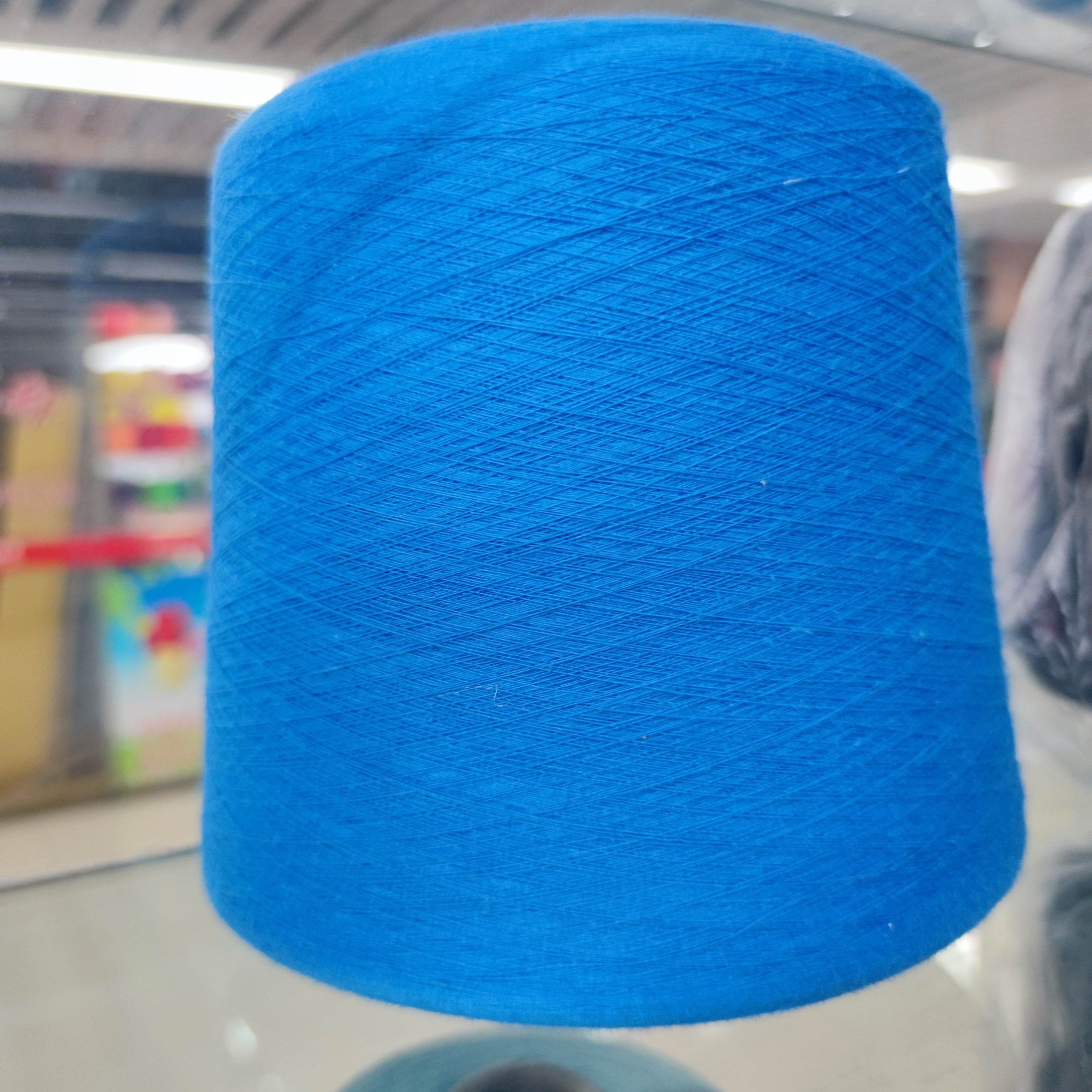 Fubon Textile All Cotton Imitation Yarn Pure Cotton Colored Cotton Yarn High Quality 21 32 Double Strand Blue